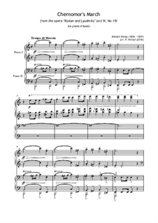 March of Chernomor: For piano four hands by Mikhail Glinka