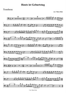 Heute ist Geburtstag darum singen wir: For trombone by folklore
