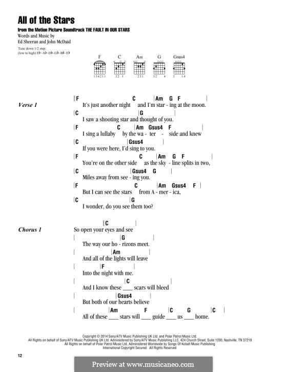 All of the Stars: Lyrics and chords by Ed Sheeran, John McDaid