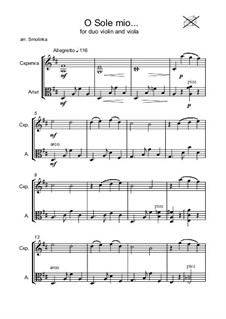 O Sole Mio: For violin and viola by Eduardo di Capua