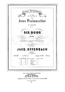 Six Duos for Two Cellos, Op.50: Duos No.4-6 – parts by Jacques Offenbach