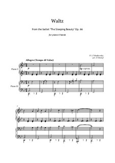Waltz: For piano four hands by Pyotr Tchaikovsky