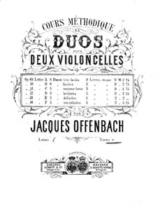 Duos for Two Cellos, Op.51: Duo No.3 – parts by Jacques Offenbach