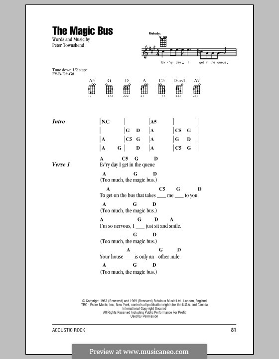 The Magic Bus (The Who): For ukulele by Peter Townshend