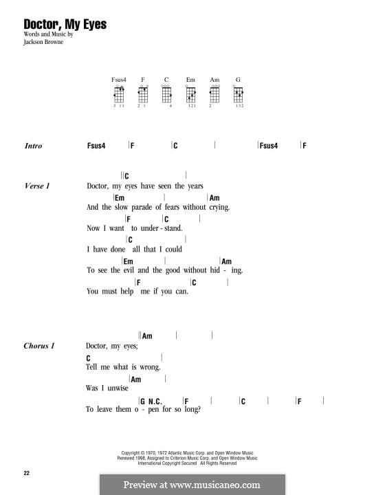 Doctor, My Eyes by J. Browne - sheet music on MusicaNeo