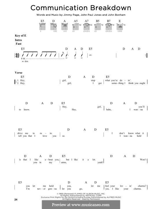 Communication Breakdown (Led Zeppelin): For guitar by John Paul Jones, Jimmy Page, John Bonham, Robert Plant