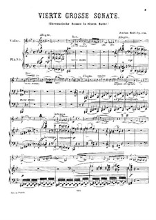 Sonata for Violin and Piano No.4 in G Minor, Op.129: Score by Joseph Joachim Raff