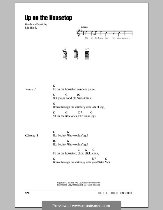 Up on the House Top: For ukulele by Benjamin Russel Hanby