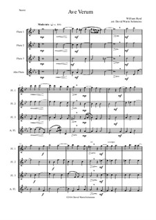 Ave Verum: For three flutes and alto flute by William Byrd