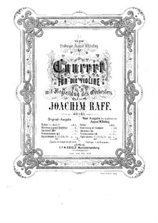 Concerto for Violin and Orchestra No.1, Op.161: Version for violin and piano – solo part by Joseph Joachim Raff