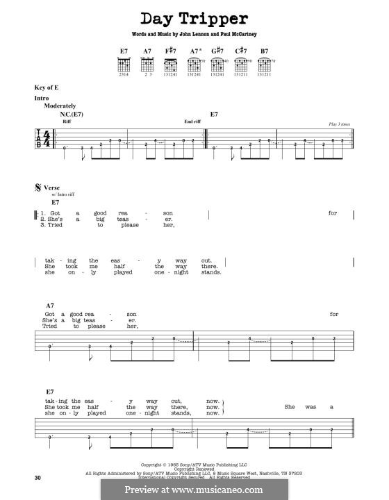 Instrumental version: For guitar by John Lennon, Paul McCartney