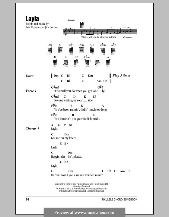 Layla (Derek and The Dominos): For ukulele by Jim Gordon