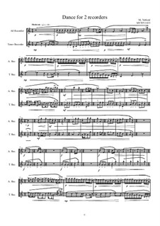 Dans for Alt and Tenor recorder, MVWV 1035: Dans for Alt and Tenor recorder by Maurice Verheul