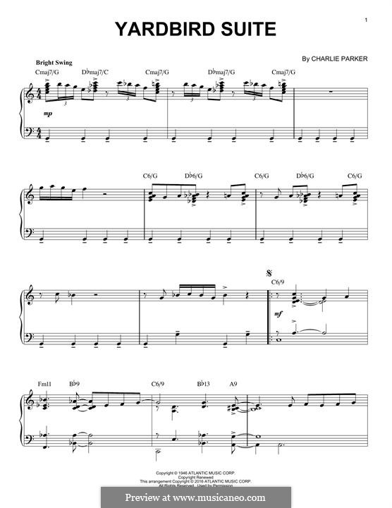 Yardbird Suite: For piano by Charlie Parker