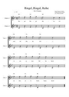 Ringel, Ringel, Reihe: For two guitars (B flat Major) by Unknown (works before 1850)
