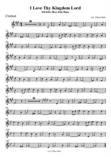 I Love Thy Kingdom, Lord: For clarinet by folklore