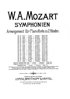 Symphony No.31 in D Major 'Paris', K.297: Arrangement for piano by Wolfgang Amadeus Mozart