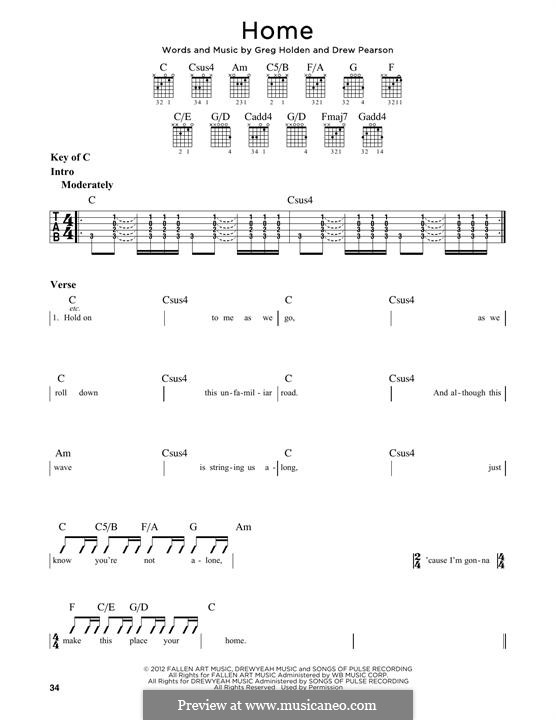 Home: For guitar with tab by Greg Holden, Drew Pearson