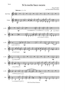 Si la noche hace oscura: For alto flute and guitar by Diego Pisador