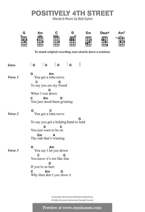 Positively 4th Street: Lyrics and chords by Bob Dylan