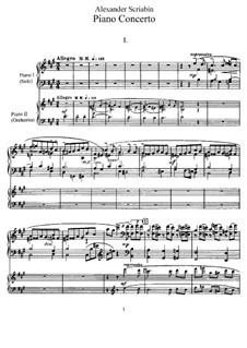 Concerto for Piano and Orchestra in F Sharp Minor, Op.20: Version for two pianos four hands by Alexander Scriabin