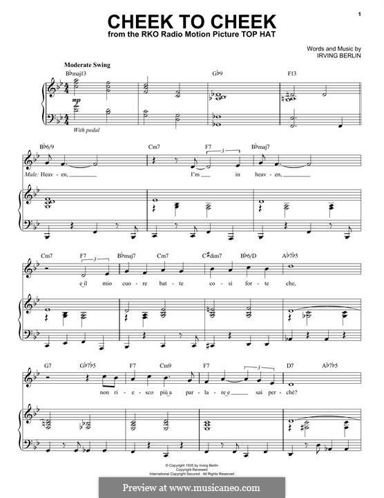 Cheek To Cheek By I Berlin Sheet Music On Musicaneo