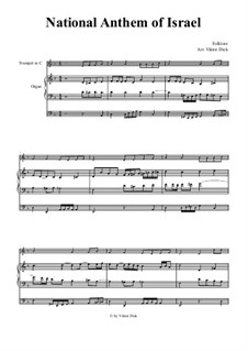 Hatikvah (With Hope): For trumpet in C and organ by folklore