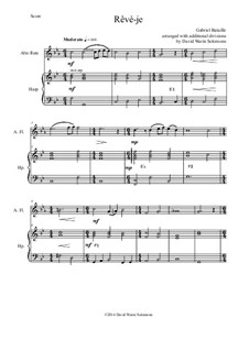 Rêvé-je: For alto flute and harp by Gabriel Bataille