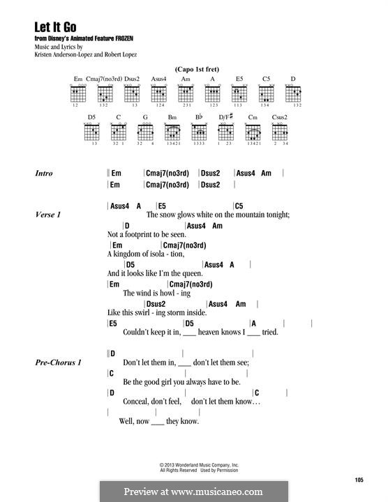 Vocal version: Lyrics and chords by Robert Lopez, Kristen Anderson-Lopez