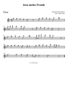 Jesu, meine Freude, BWV 227: Für Flöte by Johann Sebastian Bach