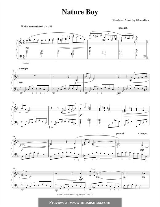 Arkæolog linned Twisted Nature Boy (Nat King Cole) by E. Ahbez - sheet music on MusicaNeo