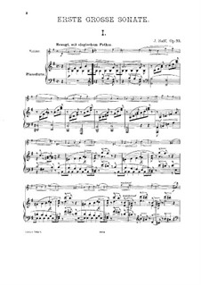 Sonata for Violin and Piano No.1 in E Minor, Op.73: Score by Joseph Joachim Raff