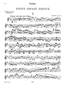 Sonata for Violin and Piano No.1 in E Minor, Op.73: Solo part by Joseph Joachim Raff
