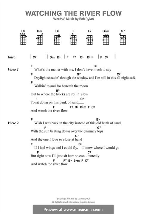 Watching The River Flow By B Dylan Sheet Music On Musicaneo Watching The River Flow By B Dylan Sheet Music On Musicaneo