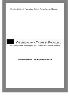 Chamber version: For wind quintet (variations) by Johann Pachelbel