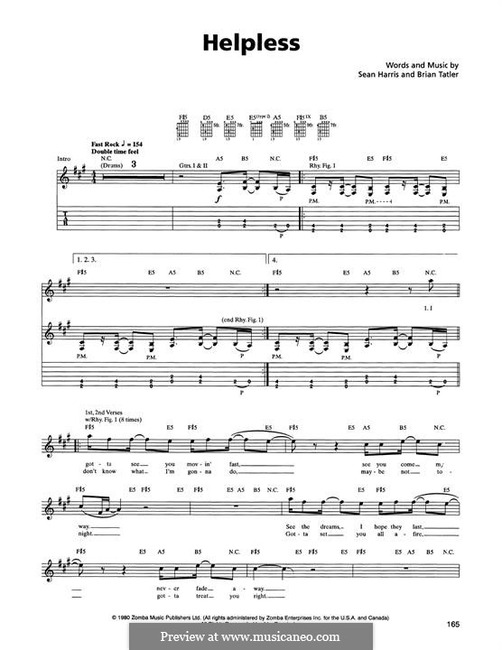 Helpless (Metallica): For guitar with tab by Brian Tatler, Sean Lindon Harris