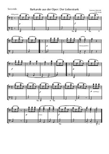 L'elisir d'amore (The Elixir of Love): Barkarole, for Piano by Gaetano Donizetti