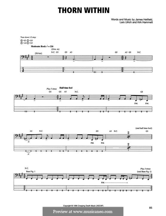 The Thorn Within (Metallica): For bass guitar with tab by James Hetfield, Kirk Hammett, Lars Ulrich