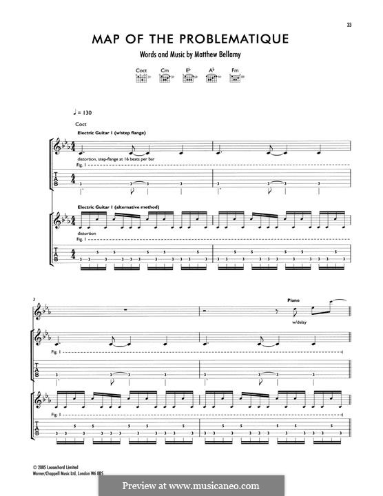 Map of the Problematique (Muse): For guitar with tab by Matthew Bellamy