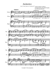 Andantino: For violin, flute and piano by Charles Auguste de Beriot