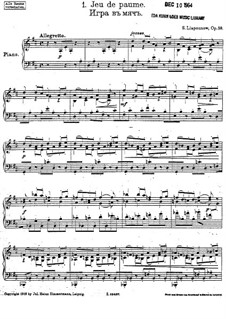 Six Easy Pieces, Op.59: For piano by Sergei Lyapunov