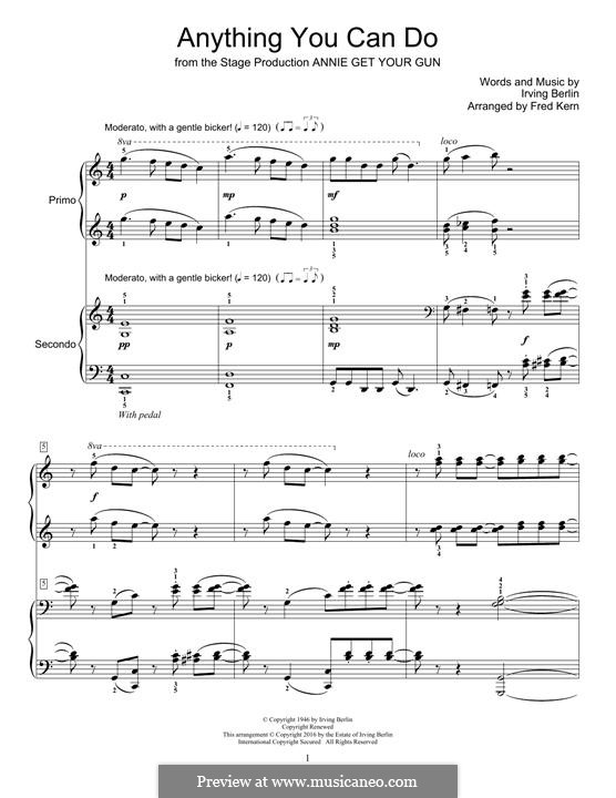 Anything You Can Do: For piano by Irving Berlin
