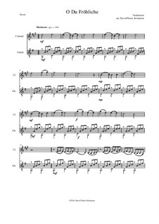 O Sanctissima (Oh, How Joyfully): For clarinet and guitar (with variations) by folklore