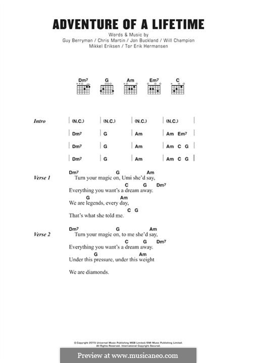 Adventure of a Lifetime (Coldplay) by C. Martin, G. Berryman, J