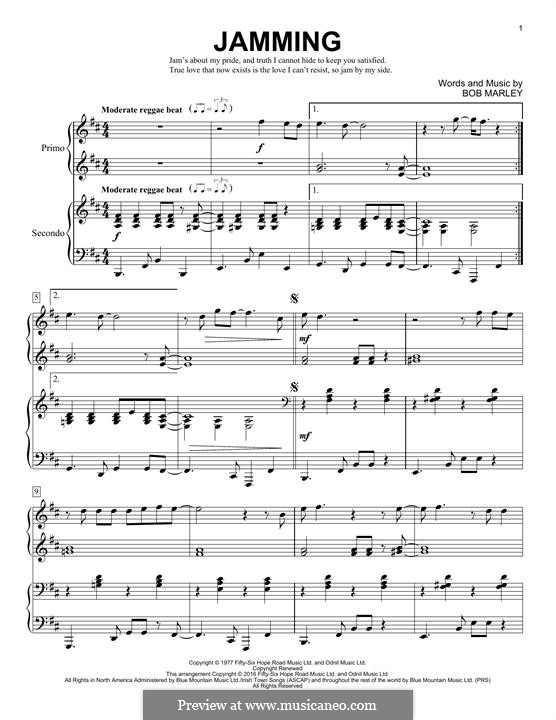 Jamming: For piano by Bob Marley