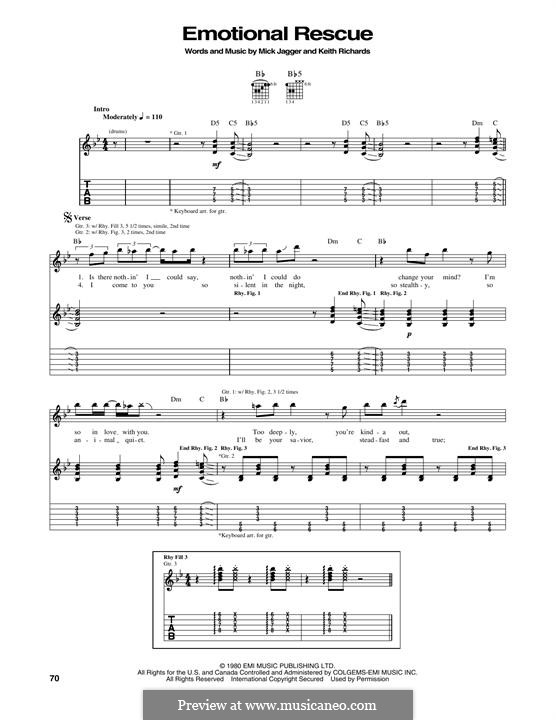 Emotional Rescue The Rolling Stones By K Richards M Jagger On Musicaneo