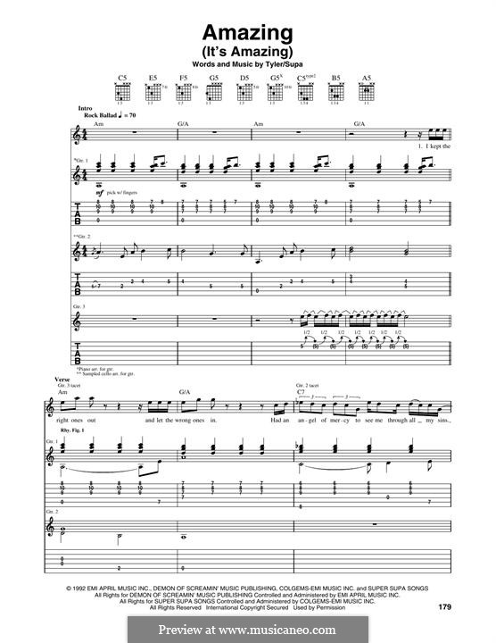 Amazing (It's Amazing): For guitar with tab by Richard Supa, Steven Tyler
