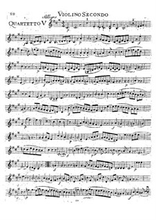 String Quartet No.18 in A Major, K.464: Violin II part by Wolfgang Amadeus Mozart