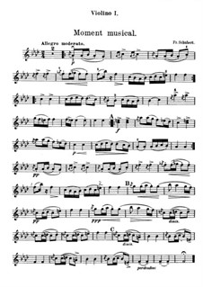 Six Musical Moments, D.780 Op.94: Moment musical No.3, for string quartet by Franz Schubert
