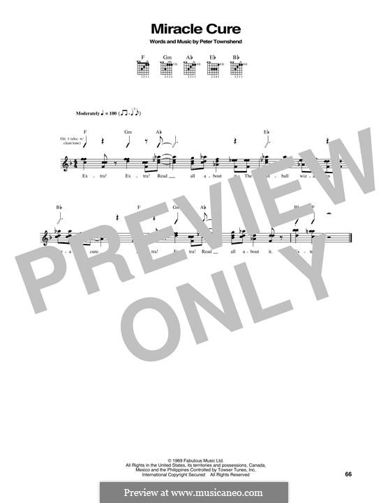Miracle Cure (The Who): For guitar with tab by Peter Townshend